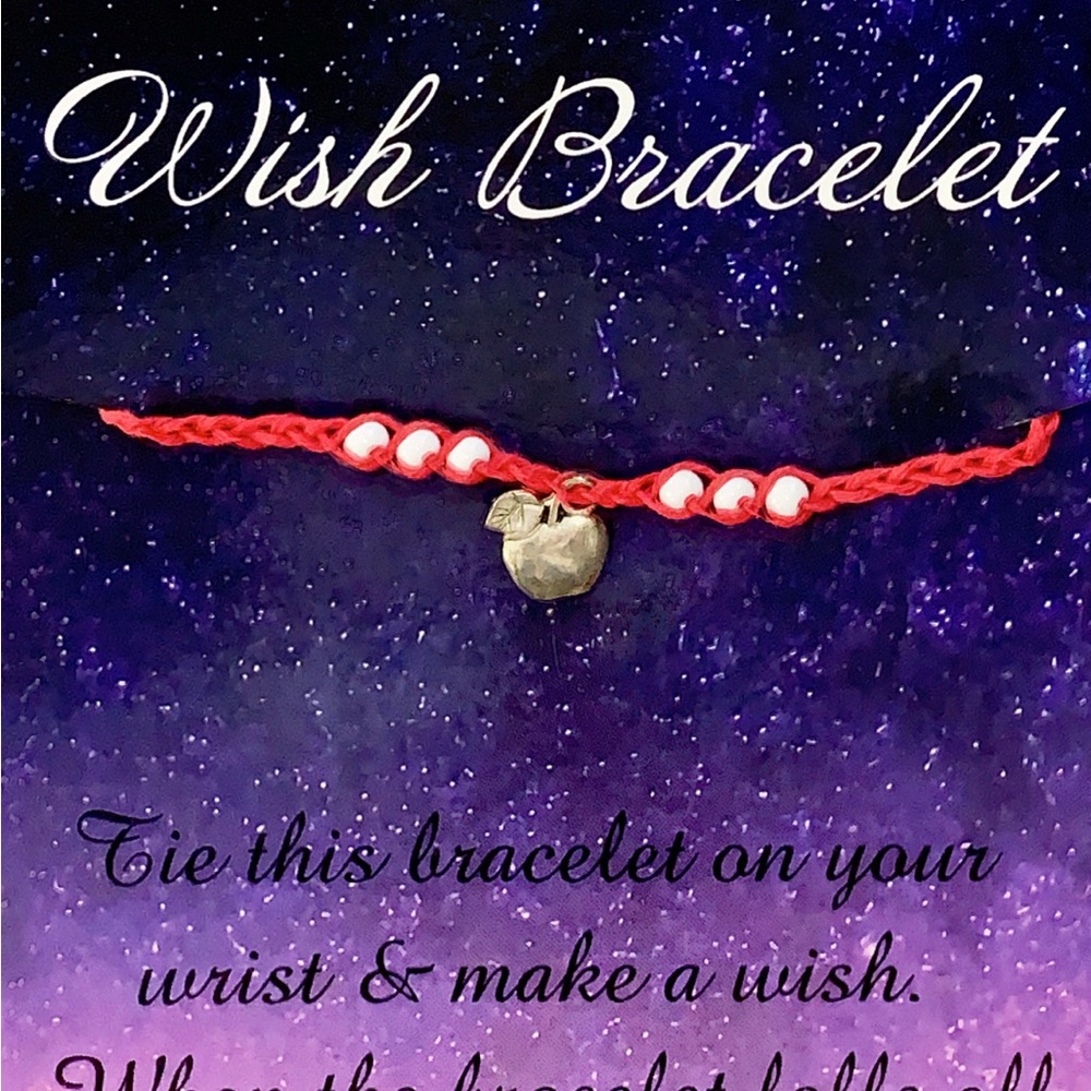 Red Wish Bracelet with Silver Charm